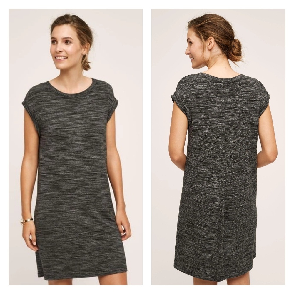 CLOTH & STONE Melange T Shirt Dress Black Size L